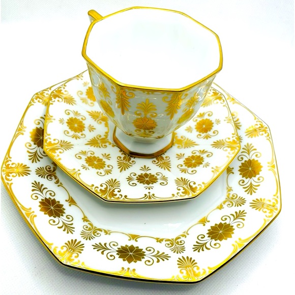 Vintage AK Kaiser West Germany White Tea Cup & Saucer, Dessert Plate - 3 pc set - Picture 2 of 6